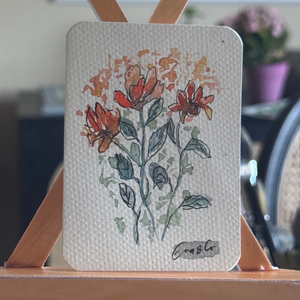 SOLD- ACEO Original Floral Watercolor illustration